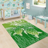 Polynesia Sea Turtle Area Rug Happy Valentine Day Polynesian - Green LT14 - Polynesian Pride