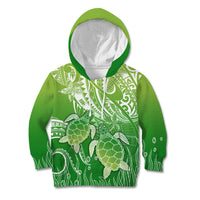 Polynesia Sea Turtle Kid Hoodie Happy Valentine Day Polynesian - Green LT14 Hoodie Green - Polynesian Pride
