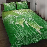 Polynesia Sea Turtle Quilt Bed Set Happy Valentine Day Polynesian - Green LT14 - Polynesian Pride