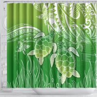 Polynesia Sea Turtle Shower Curtain Happy Valentine Day Polynesian - Green LT14 - Polynesian Pride