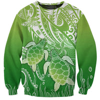 Polynesia Sea Turtle Sweatshirt Happy Valentine Day Polynesian - Green LT14 Unisex Green - Polynesian Pride