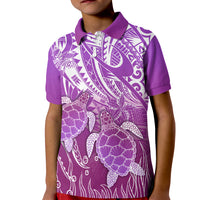 Polynesia Valentine Day Kid Polo Shirt Polynesian Sea Turtle Purple Version LT14 Kid Purple - Polynesian Pride