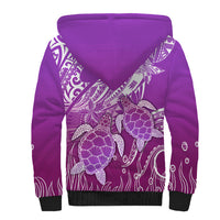 Polynesia Valentine Day Sherpa Hoodie Polynesian Sea Turtle Purple Version LT14 - Polynesian Pride