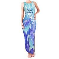 Polynesia Valentine Day Family Matching Tank Maxi Dress and Hawaiian Shirt Polynesian Sea Turtle Turquoise Version LT14 Mom's Dress Turquoise - Polynesian Pride