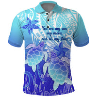 Polynesia Valentine Day Polo Shirt Polynesian Sea Turtle Turquoise Version LT14 Turquoise - Polynesian Pride