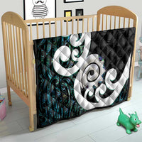 Aotearoa Koru Quilt Cyan Maori Paua Shell Mix Silver Fern LT14 - Polynesian Pride