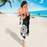 Aotearoa Koru Sarong Cyan Maori Paua Shell Mix Silver Fern
