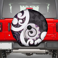 Aotearoa Koru Spare Tire Cover Purple Maori Paua Shell Mix Silver Fern
