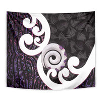 Aotearoa Koru Tapestry Purple Maori Paua Shell Mix Silver Fern