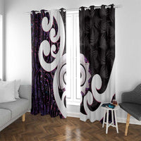 Aotearoa Koru Window Curtain Purple Maori Paua Shell Mix Silver Fern