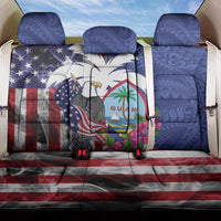 United States Guam Back Car Seat Cover USA Eagle Guahan Seal Bougainvillea LT14 One Size Blue - Polynesian Pride