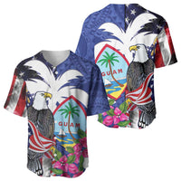 United States Guam Baseball Jersey USA Eagle Guahan Seal Bougainvillea LT14 - Polynesian Pride