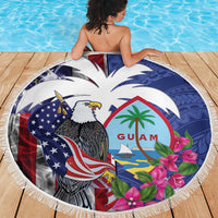 United States Guam Beach Blanket USA Eagle Guahan Seal Bougainvillea LT14 - Polynesian Pride