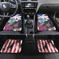 United States Guam Car Mats USA Eagle Guahan Seal Bougainvillea LT14 Set 4pcs Blue - Polynesian Pride