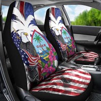 United States Guam Car Seat Cover USA Eagle Guahan Seal Bougainvillea - Polynesian Pride