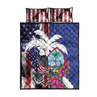 United States Guam Quilt Bed Set USA Eagle Guahan Seal Bougainvillea - Polynesian Pride