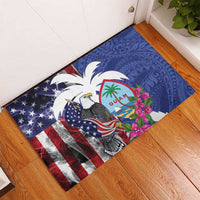 United States Guam Rubber Doormat USA Eagle Guahan Seal Bougainvillea LT14 - Polynesian Pride