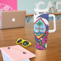 United States Guam Tumbler With Handle USA Eagle Guahan Seal Bougainvillea LT14 - Polynesian Pride