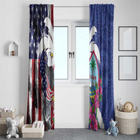 United States Guam Window Curtain USA Eagle Guahan Seal Bougainvillea LT14 - Polynesian Pride