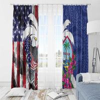 United States Guam Window Curtain USA Eagle Guahan Seal Bougainvillea LT14 - Polynesian Pride