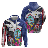 United States Guam Zip Hoodie USA Eagle Guahan Seal Bougainvillea LT14 - Polynesian Pride