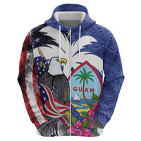 United States Guam Zip Hoodie USA Eagle Guahan Seal Bougainvillea LT14 - Polynesian Pride