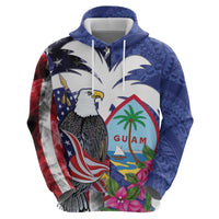 United States Guam Zip Hoodie USA Eagle Guahan Seal Bougainvillea LT14 - Polynesian Pride