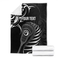 Personalised New Zealand Silver Fern Lacrosse Blanket Aotearoa Maori Pattern