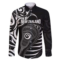 Personalised New Zealand Silver Fern Lacrosse Family Matching Summer Maxi Dress and Hawaiian Shirt Aotearoa Maori Pattern