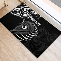Personalised New Zealand Silver Fern Lacrosse Rubber Doormat Aotearoa Maori Pattern