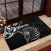 Personalised New Zealand Silver Fern Lacrosse Rubber Doormat Aotearoa Maori Pattern