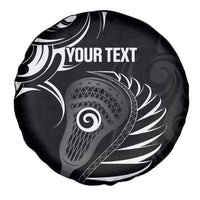 Personalised New Zealand Silver Fern Lacrosse Spare Tire Cover Aotearoa Maori Pattern