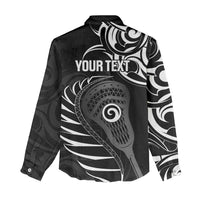 Personalised New Zealand Silver Fern Lacrosse Women Casual Shirt Aotearoa Maori Pattern LT14 - Polynesian Pride