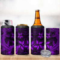 Polynesian 4 in 1 Can Cooler Tumbler Purple Hawaiian Tribal Hammerhead Shark