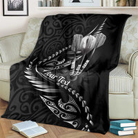Personalised All Black New Zealand Darts Blanket Aoteroa Fern Maori Galaxy Style