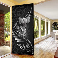 Personalised All Black New Zealand Darts Door Cover Aoteroa Fern Maori Galaxy Style - Polynesian Pride