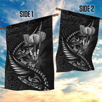 Personalised All Black New Zealand Darts Garden Flag Aoteroa Fern Maori Galaxy Style