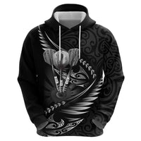 Personalised All Black New Zealand Darts Hoodie Aoteroa Fern Maori Galaxy Style