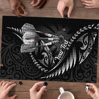 Personalised All Black New Zealand Darts Puzzle Aoteroa Fern Maori Galaxy Style LT14 - Polynesian Pride