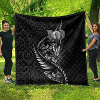 Personalised All Black New Zealand Darts Quilt Aoteroa Fern Maori Galaxy Style LT14 - Polynesian Pride