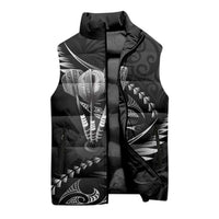 Personalised All Black New Zealand Darts Sleeveless Puffer Jacket Aoteroa Fern Maori Galaxy Style LT14 - Polynesian Pride