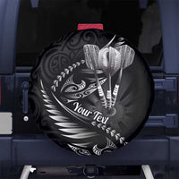 Personalised All Black New Zealand Darts Spare Tire Cover Aoteroa Fern Maori Galaxy Style