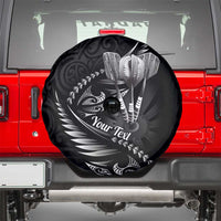 Personalised All Black New Zealand Darts Spare Tire Cover Aoteroa Fern Maori Galaxy Style