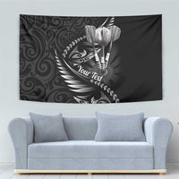 Personalised All Black New Zealand Darts Tapestry Aoteroa Fern Maori Galaxy Style