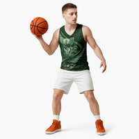 Personalised All Green New Zealand Darts Basketball Jersey Aoteroa Fern Maori Galaxy Style - Polynesian Pride