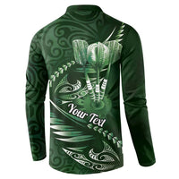 Personalised All Green New Zealand Darts Button Sweatshirt Aoteroa Fern Maori Galaxy Style