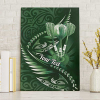 Personalised All Green New Zealand Darts Canvas Wall Art Aoteroa Fern Maori Galaxy Style