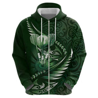 Personalised All Green New Zealand Darts Hoodie Aoteroa Fern Maori Galaxy Style