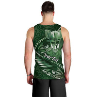 Personalised All Green New Zealand Darts Men Tank Top Aoteroa Fern Maori Galaxy Style