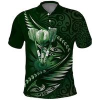 Personalised All Green New Zealand Darts Polo Shirt Aoteroa Fern Maori Galaxy Style